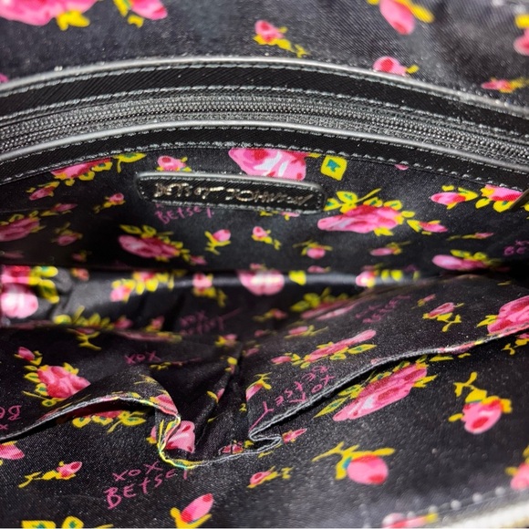 Betsey Johnson Bundle Pink Jumbo Bow & Floral Design Satchel/Shoulder Bag - Picture 11 of 16